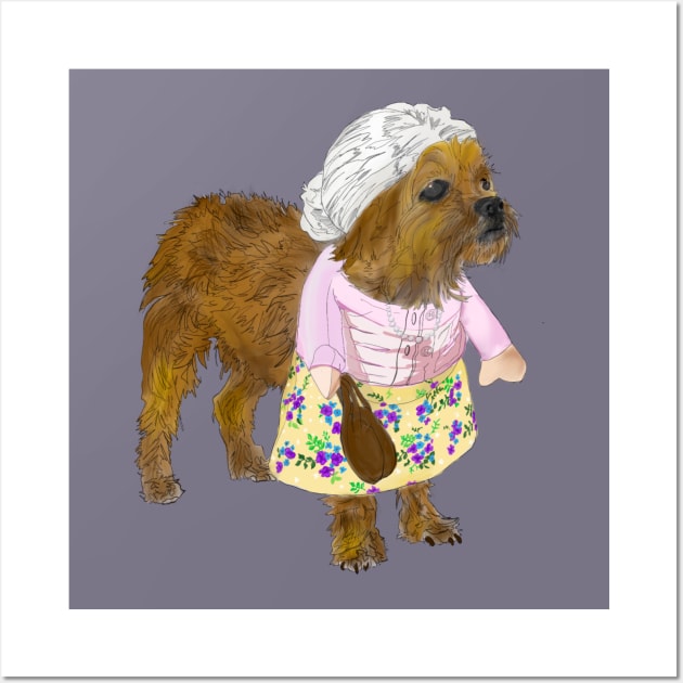 Granny Pup never leaves without her purse! Wall Art by K8em Designs